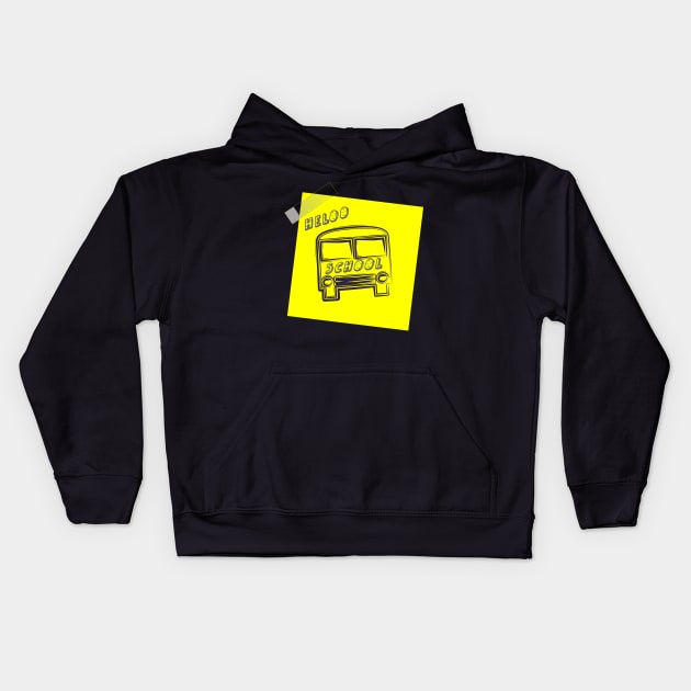 school bus Kids Hoodie by Ahmed ALaa